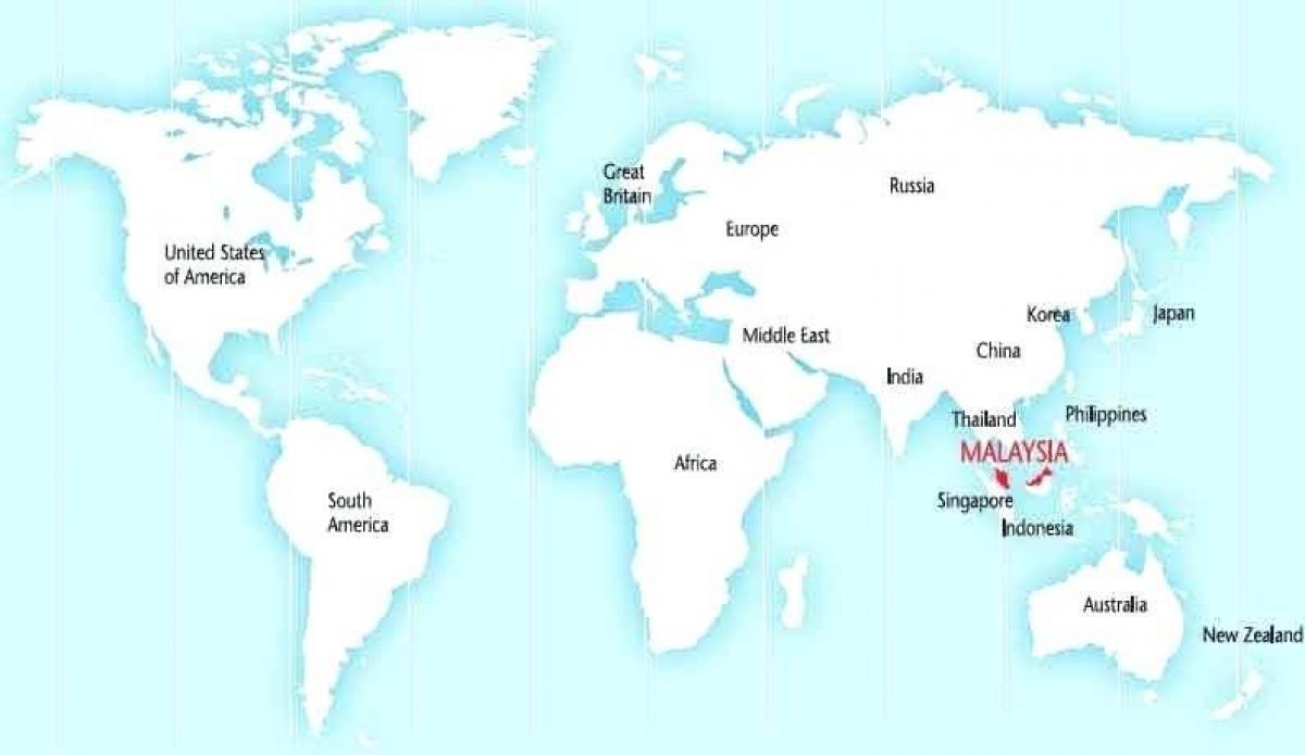 pasaules kartes, kas parāda malaizija