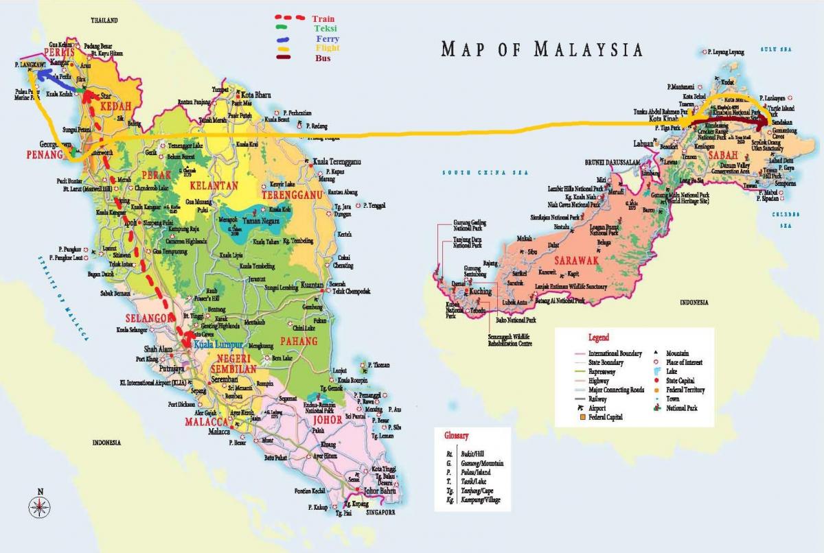 malaizija karte hd