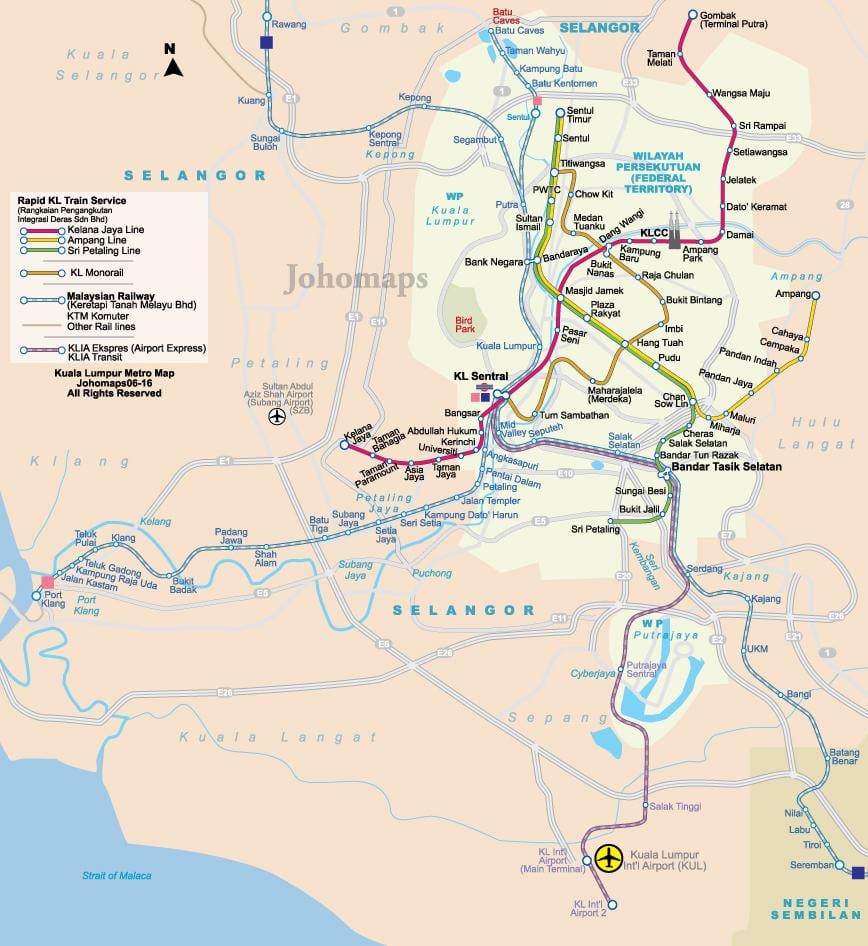 malaizija metro karte