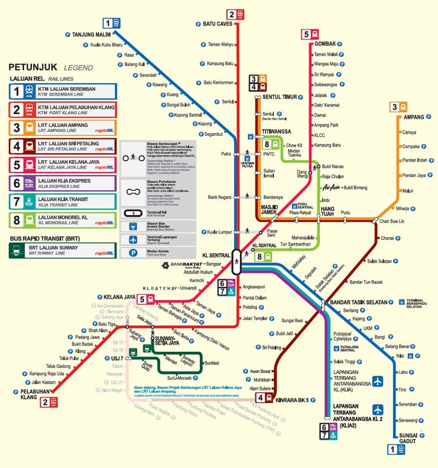 malaizija mrt 2016 karte