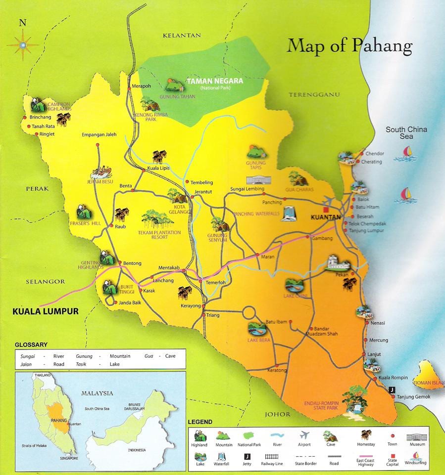 kartes pahang valsts malaizija