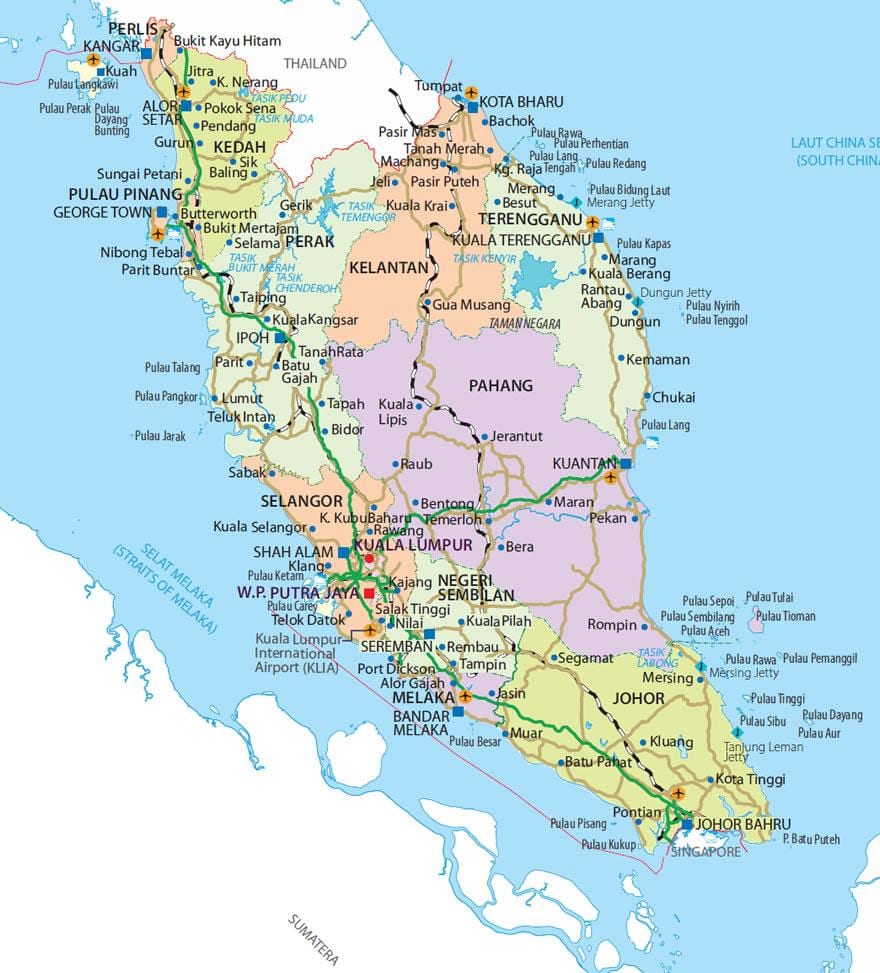 penisular malaizija karte